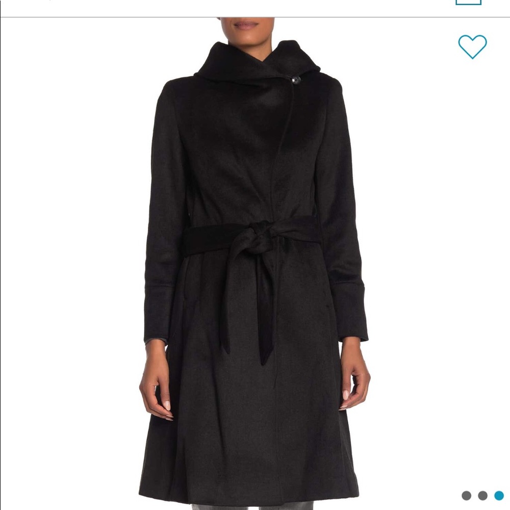 Cole Haan wool blend shawl collar belted coat